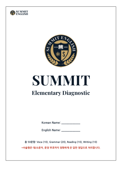 영어 능력 정밀 진단 예시