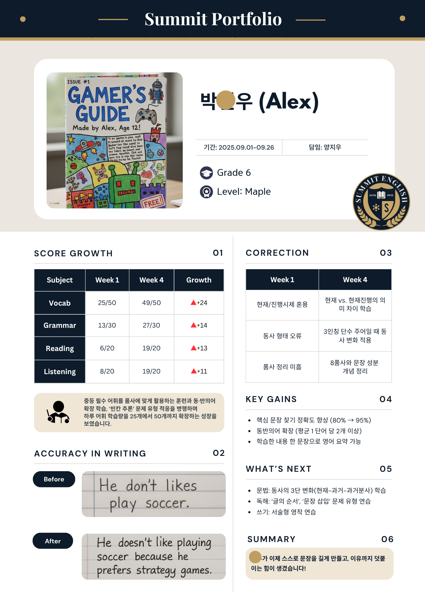 Summit Portfolio 예시